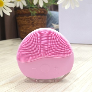 Portable USB Recharging Sonic Vibration Face Cleansing Brush Silicone Waterproof Electric Facial Brush