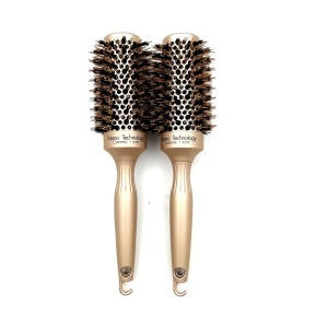 Soft Touch Salon Gold Boar Bristle Hairdressing Finish Professional Hair Brush Ceramic Round Hair Brush