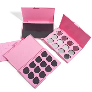 Wholesale Pink Palette 12 Pans 26MM Plastic Magnetic Private Label Empty Eyeshadow-palette