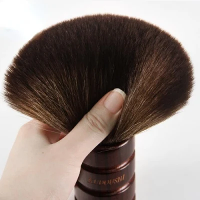 Wood Professional Soft Neck Face Duster Brushes Barber Clean Hairbrush