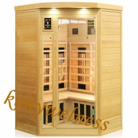 personal care hot therapy far infrared coner sauna room made of pure wood as dry bath equipment
