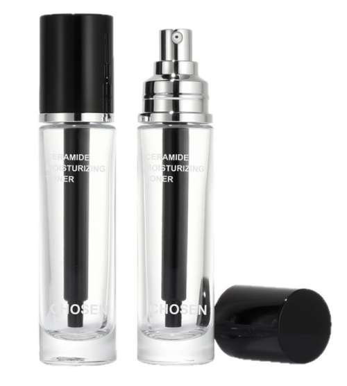 Custom Caviar Shape Clear Glass Bottle Luxury Cosmetic Spray Bottle for Skincare Serum & Toner