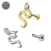 G23 Grade Titanium Tragus Piercing Push Fit with Flat Back Labret