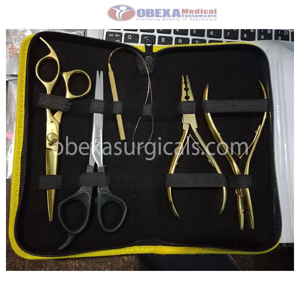 Hair Extensions Tool kit For Micro Rings Gold Plated Stainless Steel