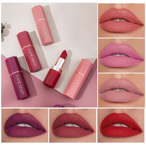 Handaiyan Mineral Matte Lipstick 6 Colours Non-flaking Non-stick Long-lasting Moisturizing Waterproof