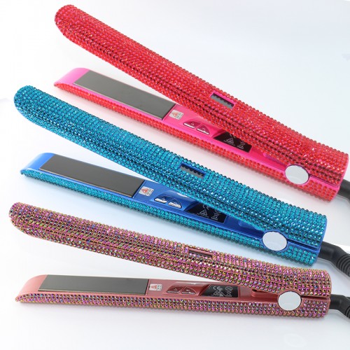 hair straightener equipment/ Custom diamante bling bling crystal hair straightener flat iron hair straightener