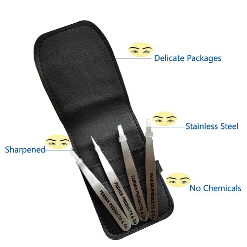 4PCS Tweezers Set Professional Stainless Steel Tweezers Best Tweezers for Facial & Ingrown Hairs Splinter & Hair (Silver)