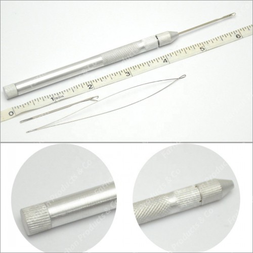 1 Set Hair Extension Tools Aluminum Ventilating Holder and Needles Kit (Holder and Needles Kit, One Set)