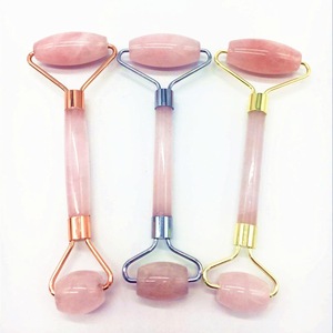 100% natural face massager product rose quartz jade facial rollers