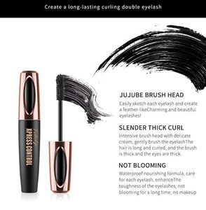 2018 Hot 4D Silk fiber EyeLash Makeup Waterproof Silicone Brush Head Mascara Lengthening Thicker Mascara