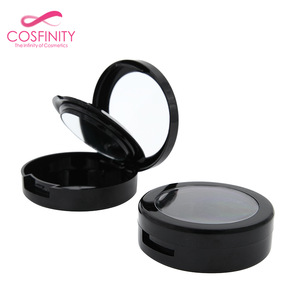 2019 trending products round two-layer makeup empty foundation compact case loose powder case with mirror