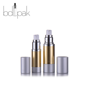 BDPAK Gold plastic cosmetic packaging 15ml 30ml 50ml airless pump bottle