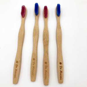 Eco friendly Bamboo Wood Handle Hotel custom toothbrush With Charcoal Fibre Bristles