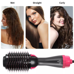 Electric Hot Air Hair Straightener Brush Hair Dryer Blower Straightening Curling Hair dryer Hot Air Brush Styling Tools