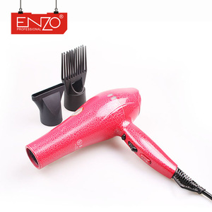 ENZO Middle East market professional 7500 W color box packing electric DC motor hotel salon yellow mini hair dryer with diffuser