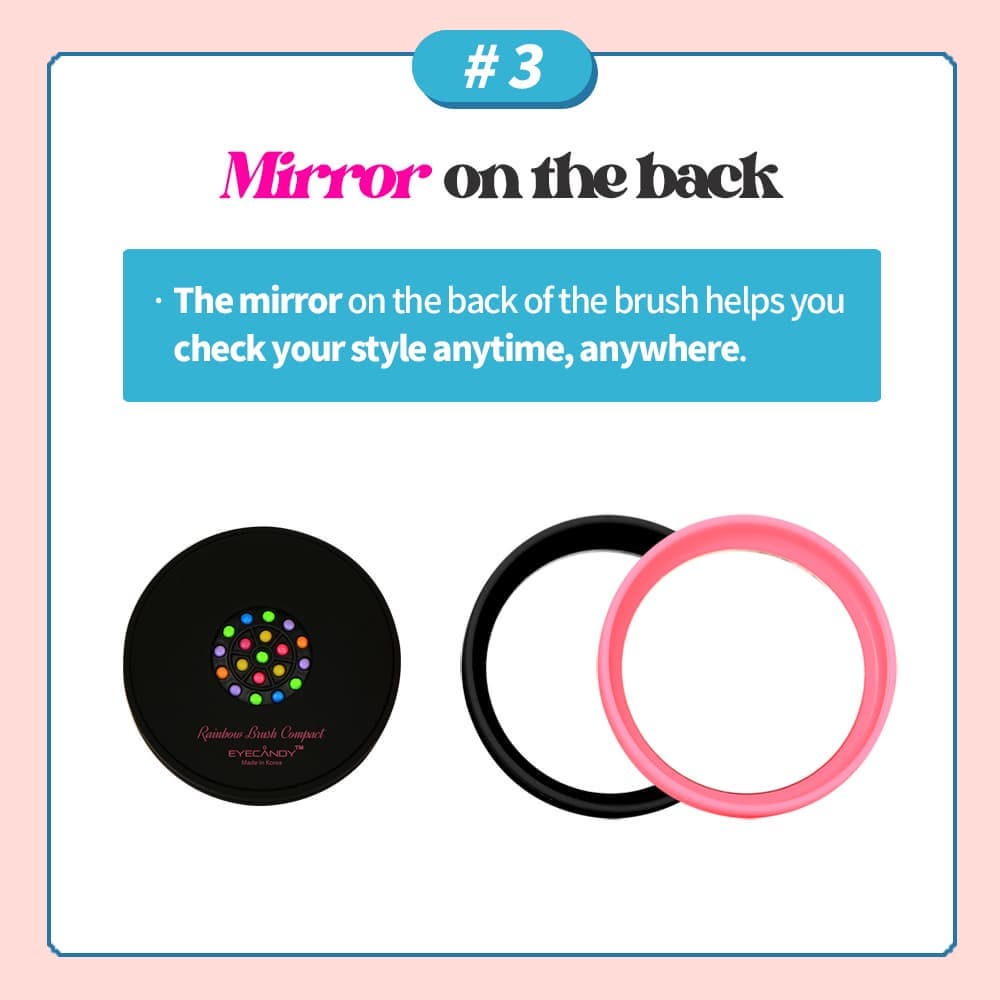Eyecandy rainbow volume S hair brush Compact, soft &amp; easy detangling, natural hair volume