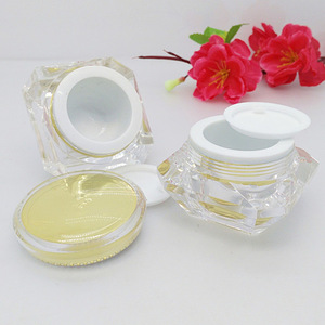 gold 5g 10g diamond shape acrylic cream jar ,plastic mini 5g and 10g Cosmetic Jar , 5g 10g Cosmetic Packaging wholesale