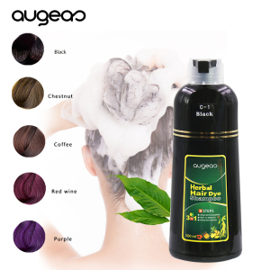 Guangzhou Meidu factory Thailand 500ml wholesale manufacturer ammonia free coloring natural black hair color shampoo hair dye