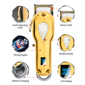 Hair Cut Clippers Trimmer T Outliner USB Charger Gold Accessories Packing Hair Trimmers