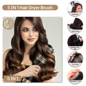 Home Hair Dryer Hot Comb Electric Secador De Cabelo 5 In 1 Curling Iron Brush Planchas Para El Cabello Hair Straightener Curler