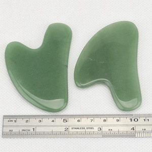 Hot sale green aventurine guasha tools scrapping  plate, gua sha board, jade beauty massage tool