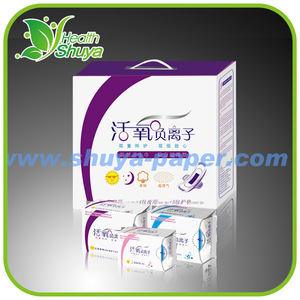 Lady super absorbent nano silver anion sanitary napkin in french