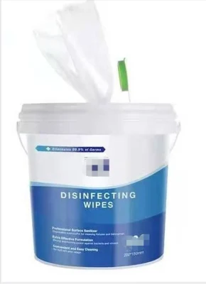 Large Size Spunlace Non Woven Disinfecting Wipes Dry Wipe with Big Big Bottle