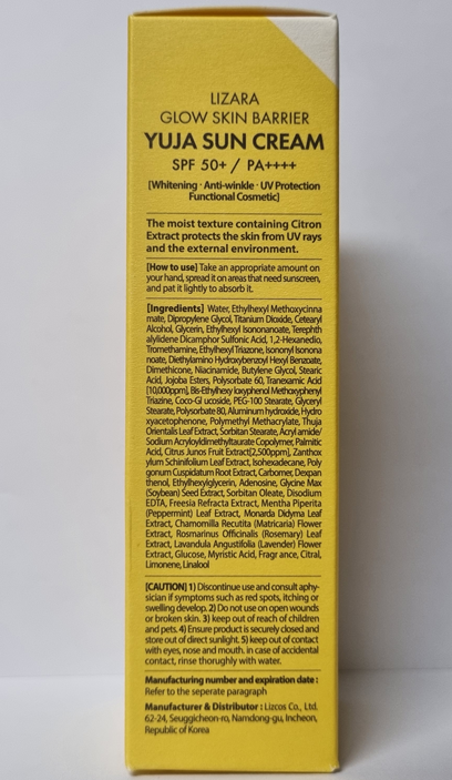 LIZARA Glow Skin Barrier Yuja Sun Cream
