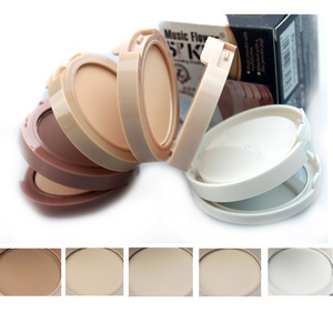 New 5 colors Kit Compact Puff Cake Mineral Face Powder Foundation Attached With A Fine Powder Puff