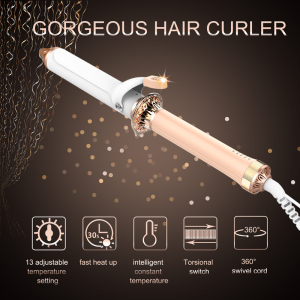 new arrival Amazon gold hair curling wand hot tools 1 1/2 inch hair curling iron