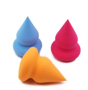 Pointy Gourd Shape Non-latex Pink Cosmetic Sponge Puffs Wet-dry Dual Use Foundation Powder Puff Smooth Cosmetic Makeup Sponge