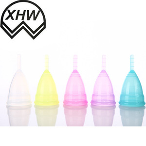 Reusable 100% Medical collapsible Silicone Menstrual Period Cup Pink/Purple/Transparent