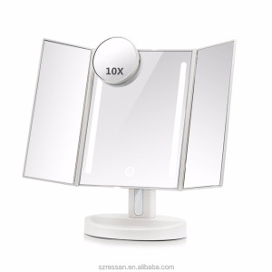 Rose Gold Touch Screen LED Makeup Mirror Vanity Mirror With Lights