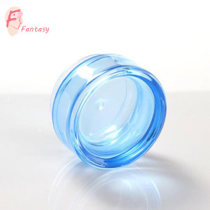 round shape 20ml 30ml 50ml see through blue glass cream container jar with cap