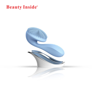 Silicone Sonic brush with Rotating Magnetic Beads Waterproof Facial Cleansing Brush