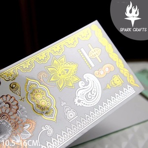 Silver or gold or custom temporary flash tattoo stickers