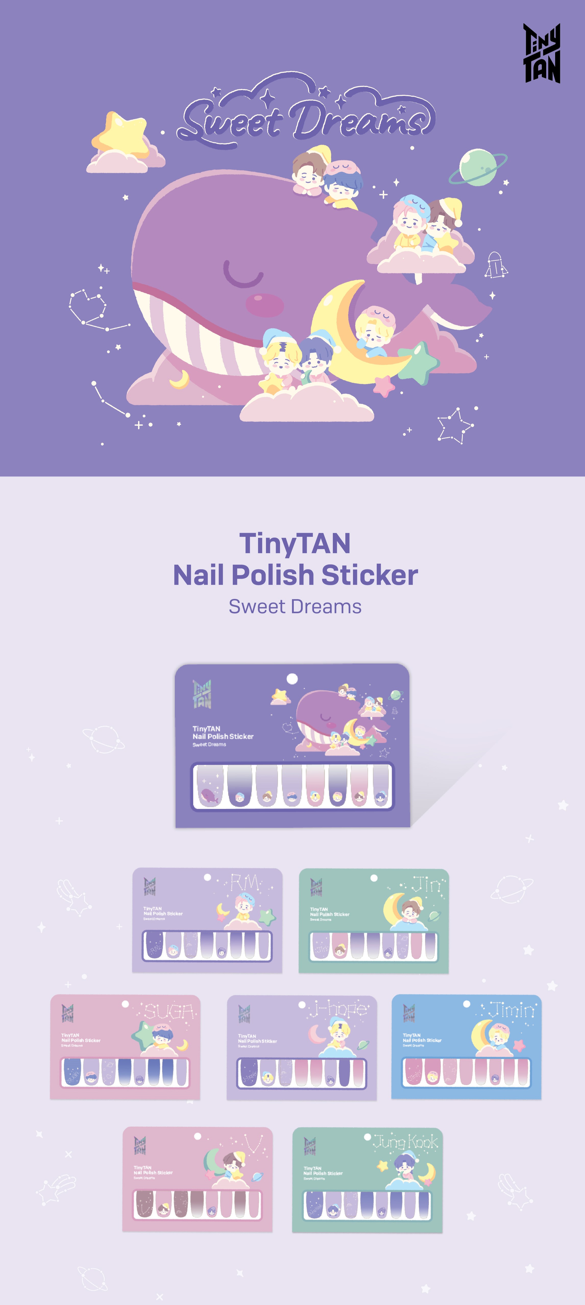 Sweet Dreams TinyTAN Nail Polish Sticker &amp; KPOP (BTS) Merch