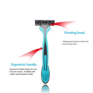 triple blade stainless steel disposable shaving razor