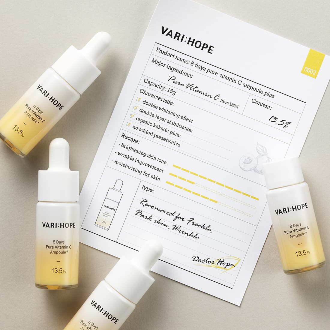 VARIHOPE 8 days pure vitamin C ampoule plus