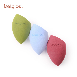 Very soft makeup sponge case foundation blender waterdrop cut shaped vegan velour soft makeup powder puff sponge with laser logo