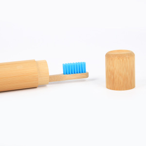 Wholesale bamboo tooth brush holder travel with cover