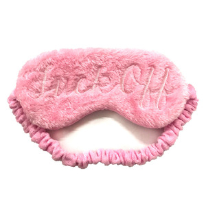 Wholesale Pink   Soft Fluffy  Sleeping Eye Mask   Cute   Embroidery Letter EyeShade  Comfortable Eye Patch For Traveling