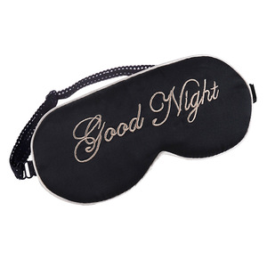 Wholesales good night embroidery silk sleep eye mask