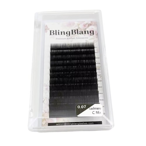 BlingBlang New Style 0.06 mm High Quality Classic Individual Lash Trays Matte Black Handmade Mega Volume Eyelash Extensions