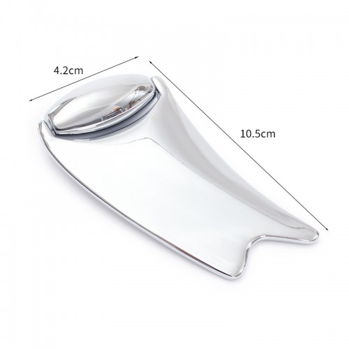 Fashion Electro Plating Gold Color Zinc Alloy V-Face Meridian Scraping Plate Cold Compress Metal Eye Jade Roller Massager