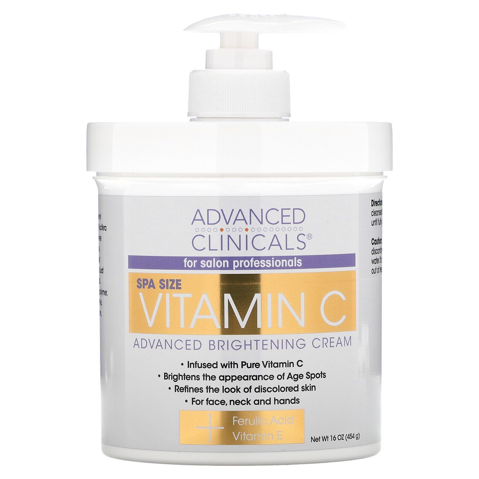 Advanced Brightening Cream, Vitamin C 16 oz (454 g)