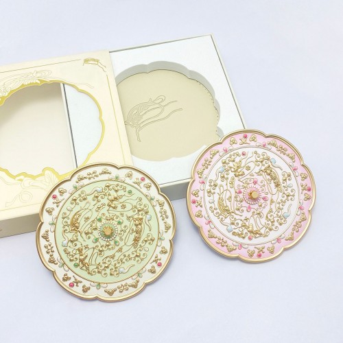 Pocket Metal Zinc Alloy Cultural Creative DIY 3D Relief Printing Ancient Style Single-sided Makeup Mirror