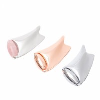 Fashion Electro Plating Gold Color Zinc Alloy V-Face Meridian Scraping Plate Cold Compress Metal Eye Jade Roller Massager
