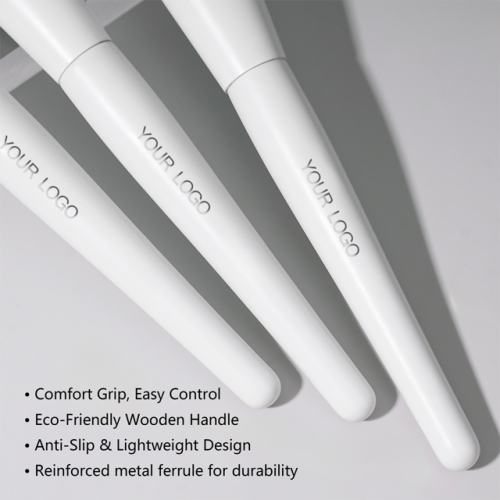 Custom Logo 18Pcs Minimalist White Makeup Brush Set Professional Soft Synthetic Fiber Cosmetic Brushes Wholesale OEM/ODM Factory