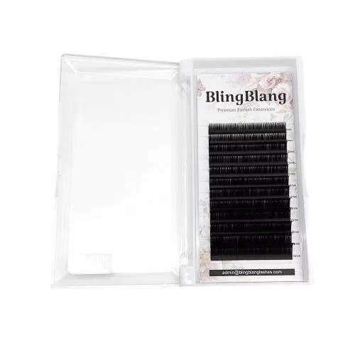 BlingBlang New Style 0.06 mm High Quality Classic Individual Lash Trays Matte Black Handmade Mega Volume Eyelash Extensions